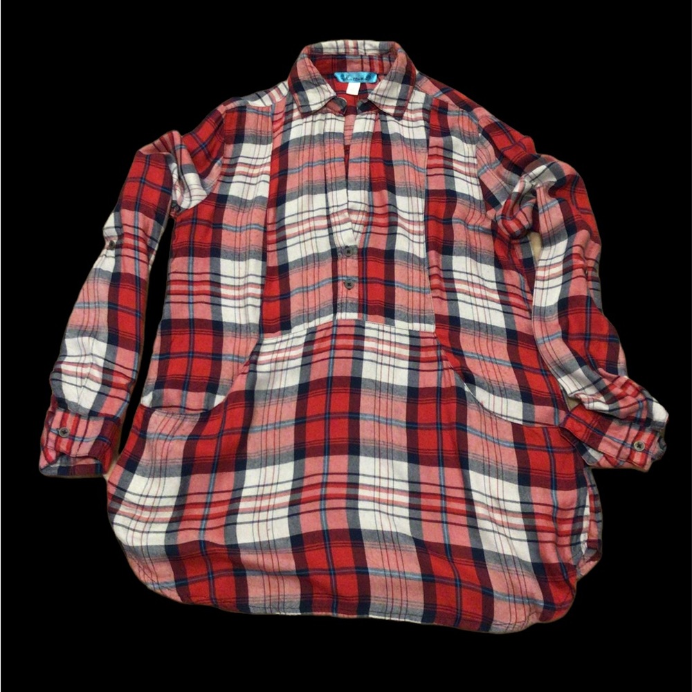 Buttons Plaid Flannel Shirt Size Small
